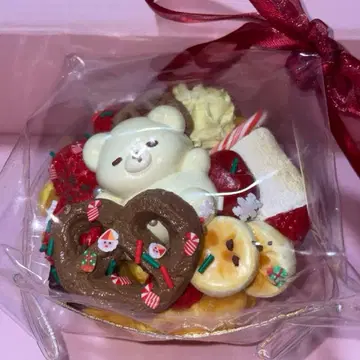 곰 모양 디저트 와플 스퀴즈 크리스마스 라