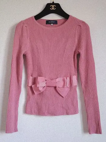 [ 새상품급 ] M'S GRACY 스테디셀러 리본 리브 니트탑