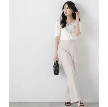 프로포션 바디 드레싱 팬츠 슬릿 플레어 팬츠 여성용