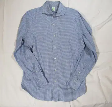 Finamore 피나모레 코튼 와이드 칼라 셔츠 size41 블루