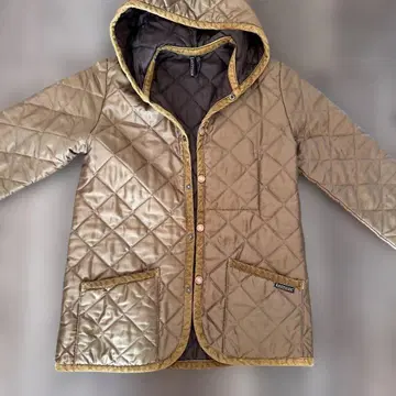 LAVENHAM 퀼팅 자켓 후드 부착