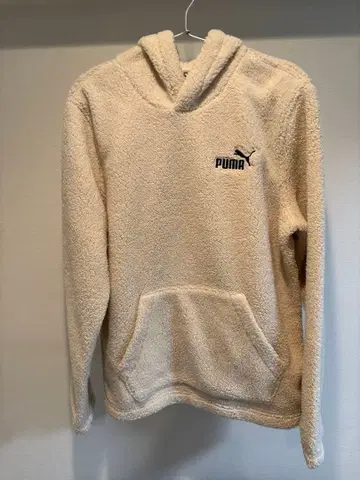 PUMA 플리스 후드티 크림색 M 사이즈