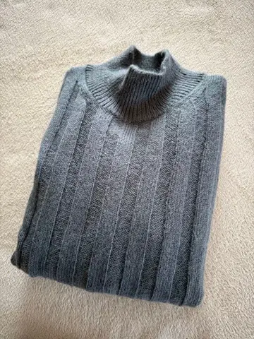 루디 세트 셉템브르옴 블루 그레이 모헤어 혼방 터틀넥 스웨터