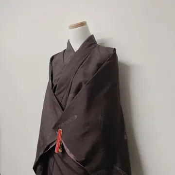 코몬 기하학 패턴 점 집합 브라운 기모노 101t