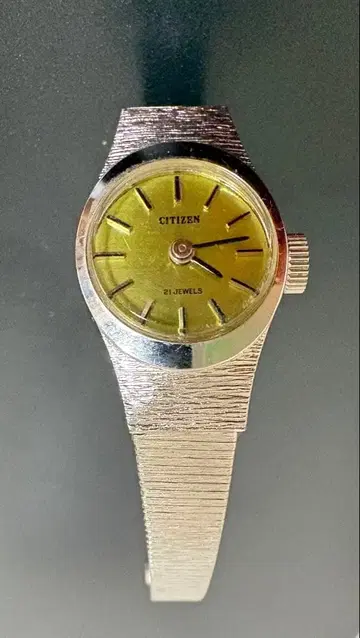 CITIZEN 수동 와인딩 여성용 손목시계 21석 WGP6700 빈티지