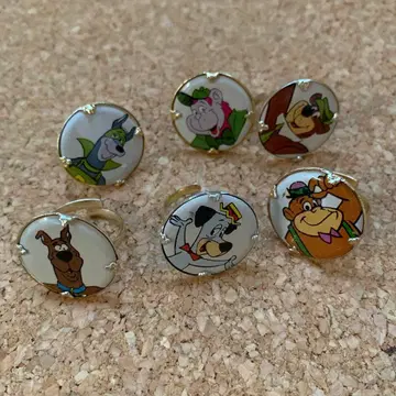 한나 바베라 캐릭터 반지 6개 세트 데드스탁