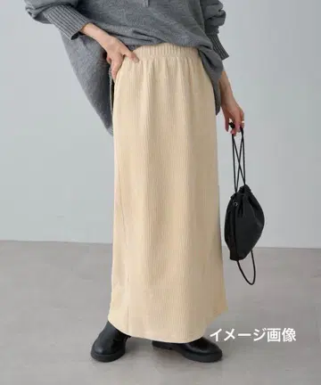 새상품 pual ce cin 끈 없는 퓨어세신 스트레치 코르듀로이 스커트