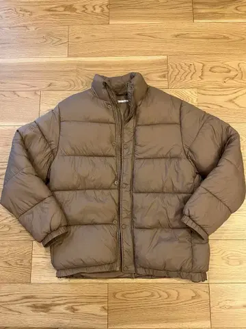 ZARA 다운 자켓 베이지 M 드로 코드