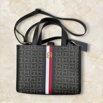 타미힐피거 숄더백 사선 미니백 트리콜로르 올 패턴