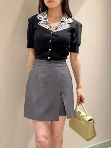 snidel 랩 디테일 심플 스카 숏 팬츠