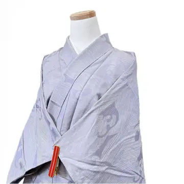 물결 무늬 등나무색 코몬 사선 기모노 061t