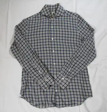 Finamore 피나모레 코튼 체크 셔츠 size40 블루