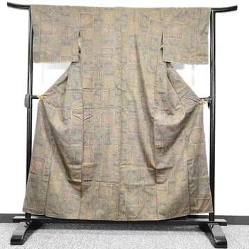 츠무기 코몬 꽃무늬 꽃 무늬 꽃 기모노 061t