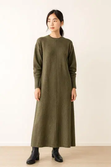 [ 택 포함 새상품 ] CYNICAL 시니컬 롱 원피스 카키