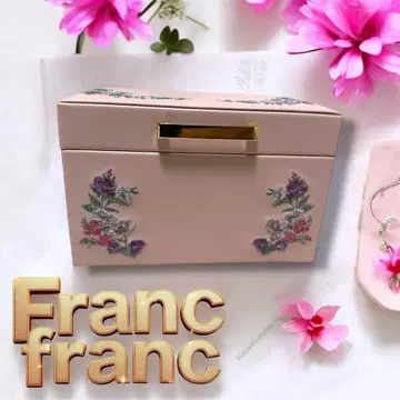 새상품 Francfranc 자수 플라워 쥬얼리 박스 S 핑크