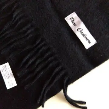 미사용 새상품 퓨어 캐시미어 머플러, 스톨 블랙