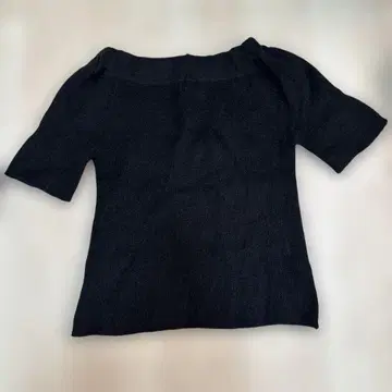 새상품급 YOKO CHAN 반팔 모헤어 니트탑 블랙 프리