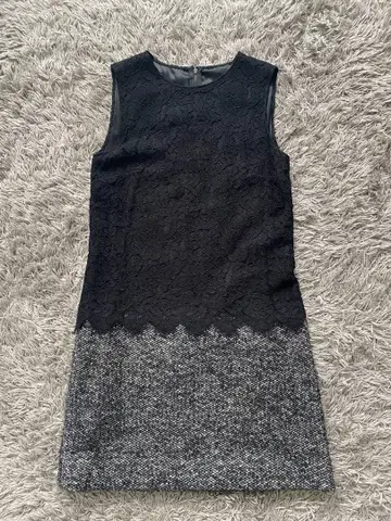 D&G 레이스 트위드 슬리브리스 미니 원피스