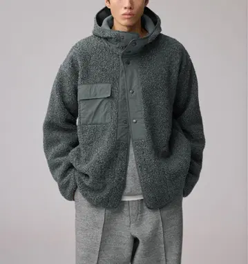 보아 플리스 스냅 후드티 GU x ENGINEERED GARMENTS