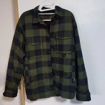 잭 울프 스킨 올리브 그린 블록 체크 자켓 XL