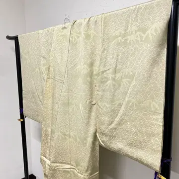 가에바 코몬 순수 실크 사사노하 기모노 052t