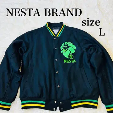 컨디션 최상 NESTA BRAND 바시티 자켓 L 사이즈 블랙