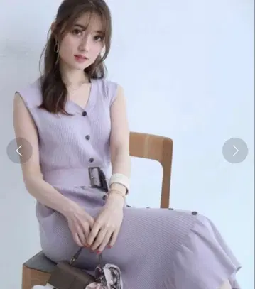 Apuweiser-riche 슬리브리스 롱 원피스 2 라벤더