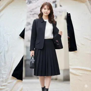 폴스미스 수트 셋업 플리츠 스커트 블랙 42