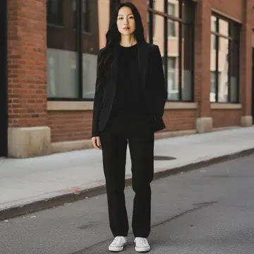 블랙 테일러드 자켓