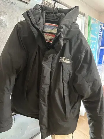 FIRST DOWN 블랙 다운 자켓 XL