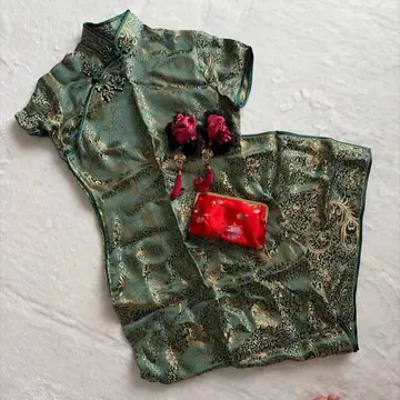 [ 즉시 발송 ] 차이나 드레스 그린 의상 세트