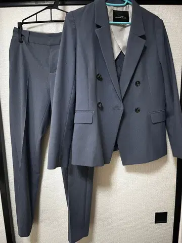 그레이 더블 테일러드 자켓 셋업