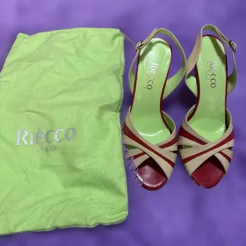 새상품 리에코 Riecco 스트라이프 샌들 힐 22cm