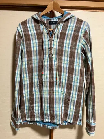 TMT 체크 후드티 M 사이즈