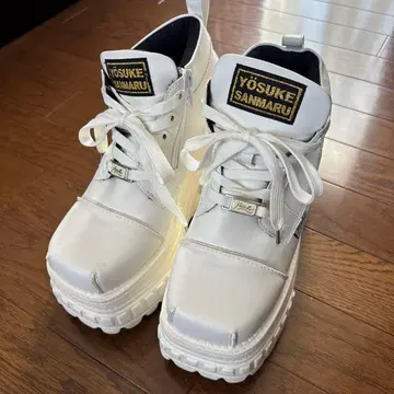 YOSUKE SAMMARU 화이트 플랫폼 부츠 24cm 1회 사용