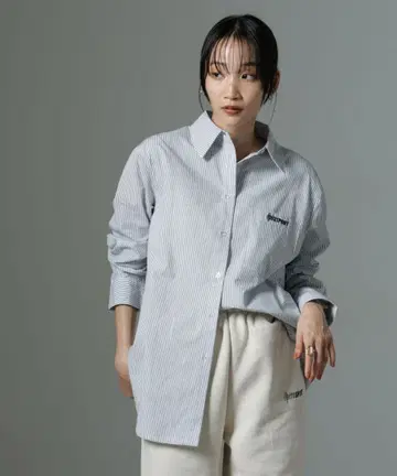 새상품급 [OperaSPORT] 스트라이프 버튼 다운 셔츠 로고 자수