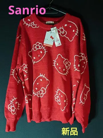 새상품 헬로키티 빨간색 니트 스웨터 3L-4L
