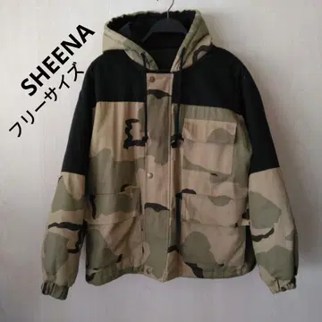 SHEENA 후드 부착 카모 패턴 자켓