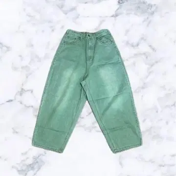 와이드 데님 팬츠 / 그린 / L 사이즈