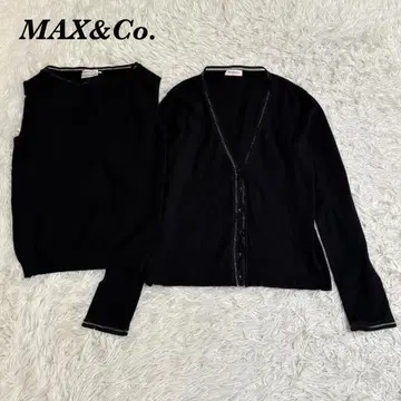 새상품급 MAX&Co 앙상블 니트 가디건 세트 M 블랙
