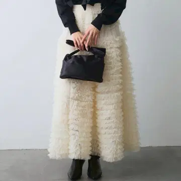 휘핑 튤 캉캉 스커트 아이보리