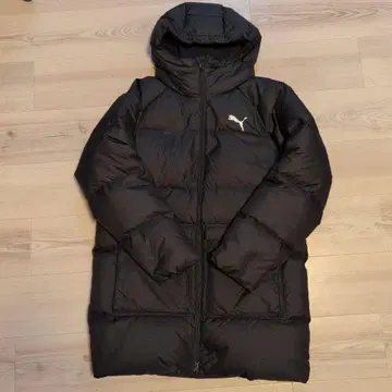 PUMA 블랙 다운 자켓 후드 부착