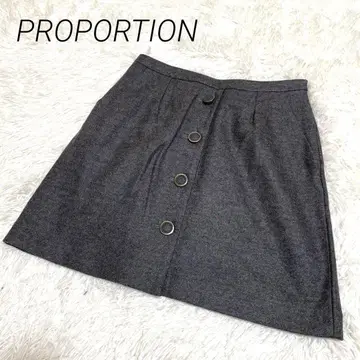 PROPORTION 그레이 A라인 미니스커트 S 버튼 포켓 2개