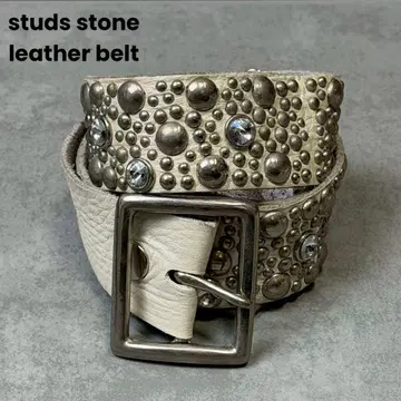 00s archive studs stone leather belt