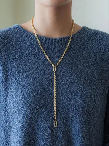 crewre 크루레 트위스트 체인 목걸이 골드