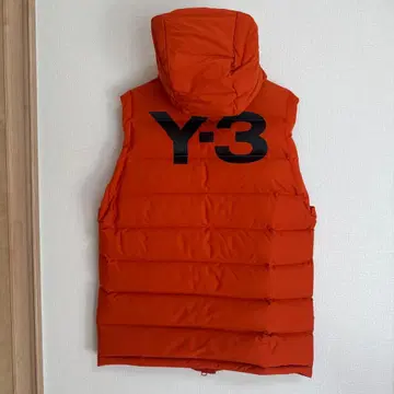 Y-3 후드 부착 오렌지 다운 베스트