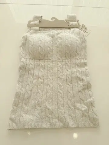 무인양품 코튼 혼방 복슬복슬 니트 브라 탱크탑 케이블 무늬 아이보리 M