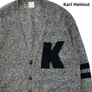 칼 헬무트 핑크하우스 울 100% 니트 가디건 멜란지