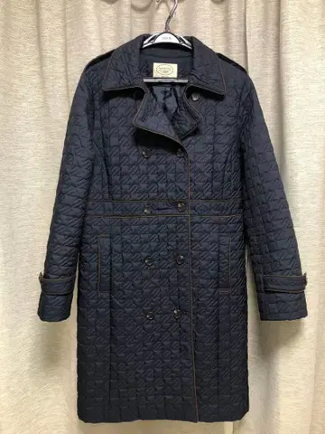 Aylesbury L [빅 사이즈] 네이비 퀼팅 롱 코트