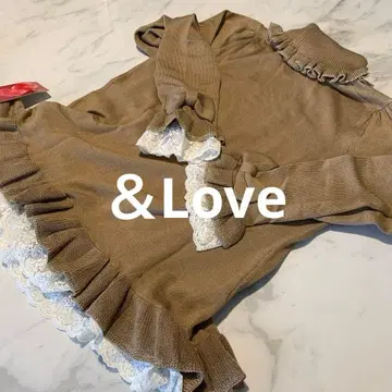 앤드러브 앤드러브, 프릴 장식 터틀넥 니트 L 베이지